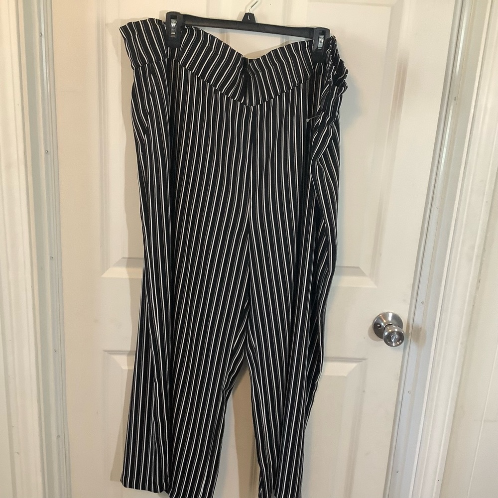 Halogen striped casual  elastic waist pant size 3X